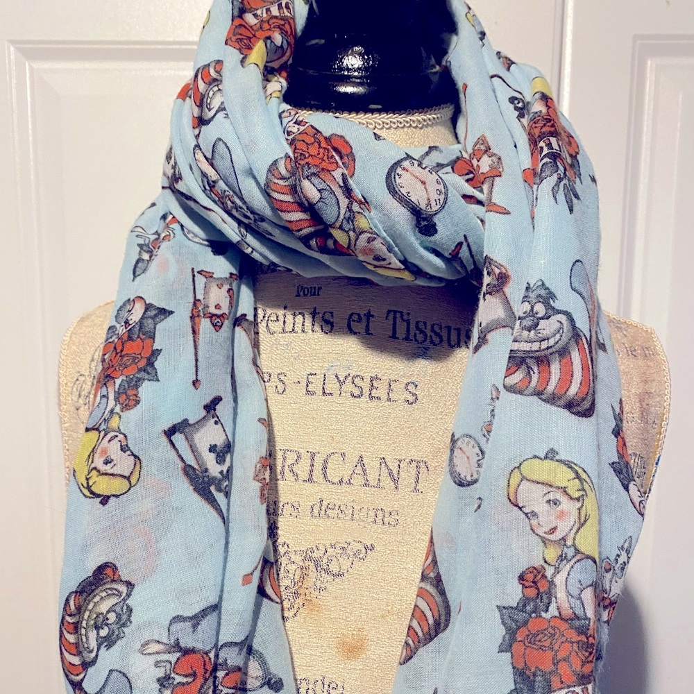Pastel Alice in Wonderland scarf